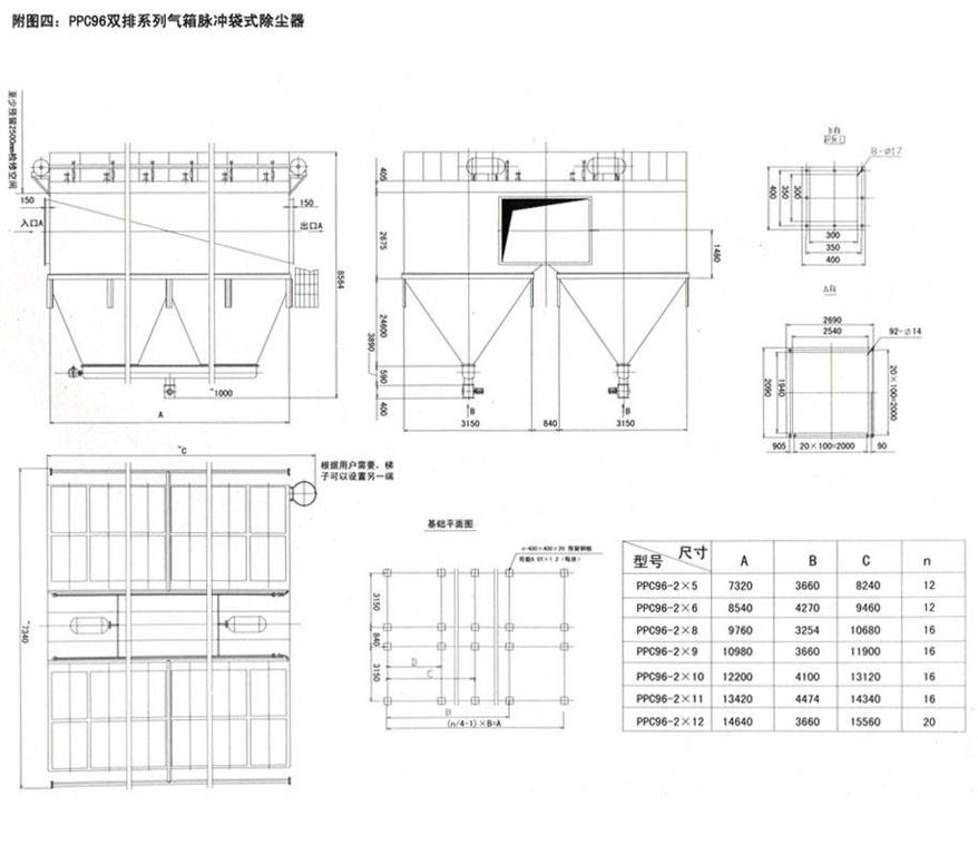 PPC<b>气箱式脉冲袋式除尘器</b>产品结构图